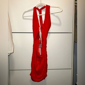 Oh Polly asymmetric one shoulder cutout mini dress